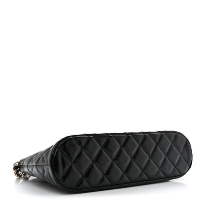Chanel Shiny Lambskin Quilted Shiny Coco Small Shopping Bag  Black 4 of 11