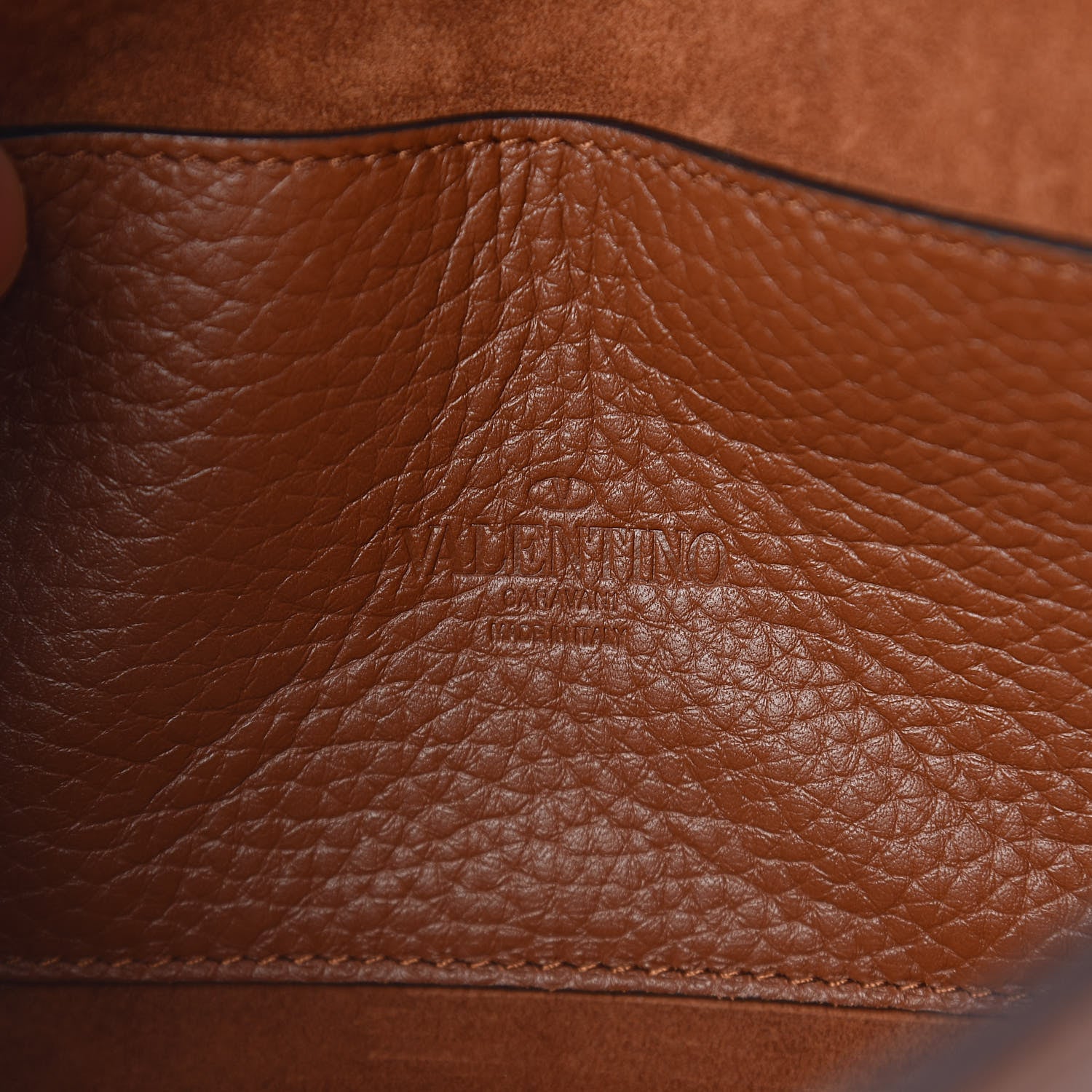 Valentino Garavani Pebbled Calfskin Medium Rockstud Flip Lock Crossbody Bag Bright Cognac 6 of 9