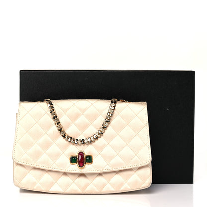Chanel Satin Gripoix Quilted Small Flap Beige 10 of 10