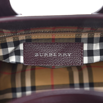 Burberry Grainy Calfskin House Check Small Banner Tote Mahogany Red 7 of 9