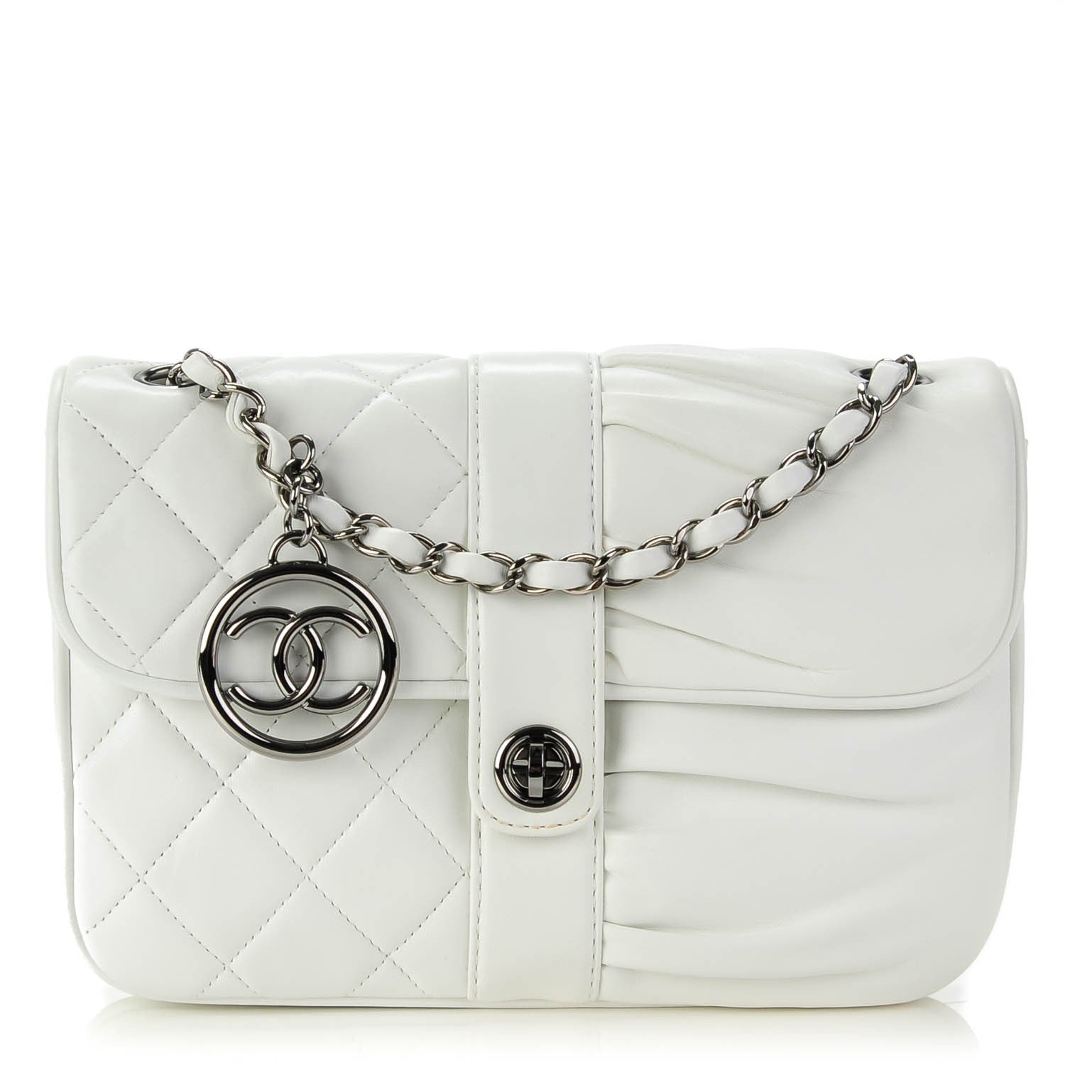 Chanel Lambskin Quilted Pile Ou Face Flap White 1 of 7