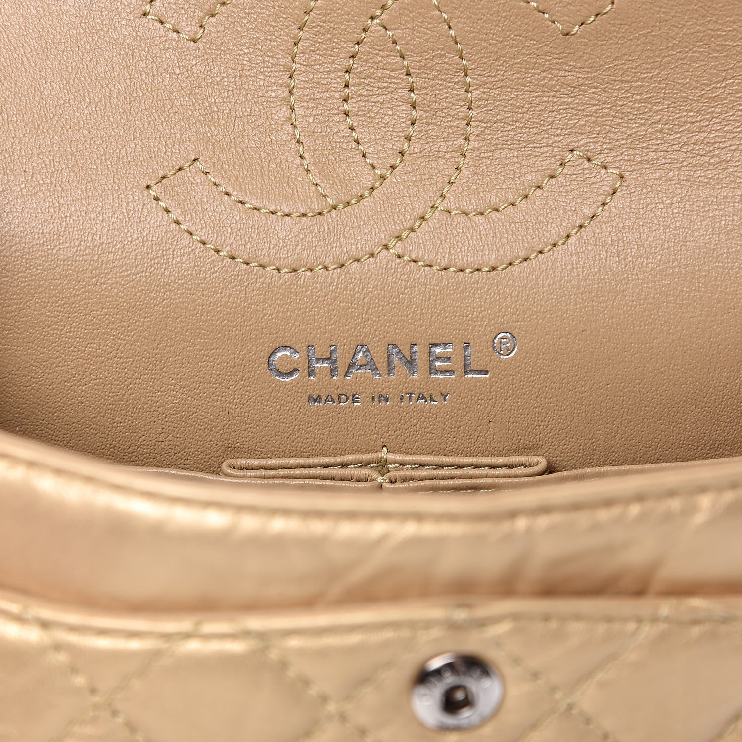 Chanel Metallic Calfskin Quilted 2.55 Reissue 224 Flap Gold 6 of 14