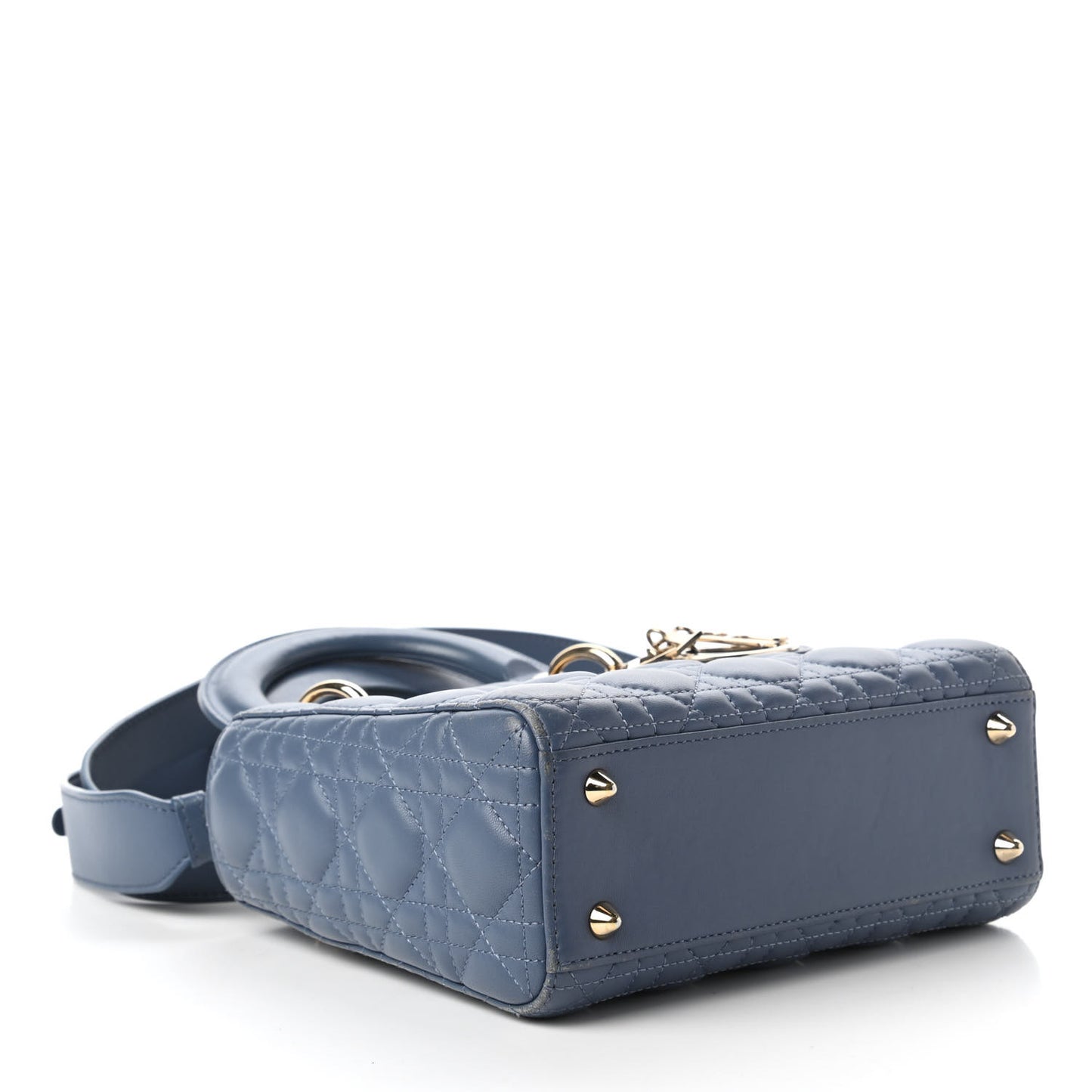 Lambskin Cannage Small My ABCDior Lady Dior Denim Blue