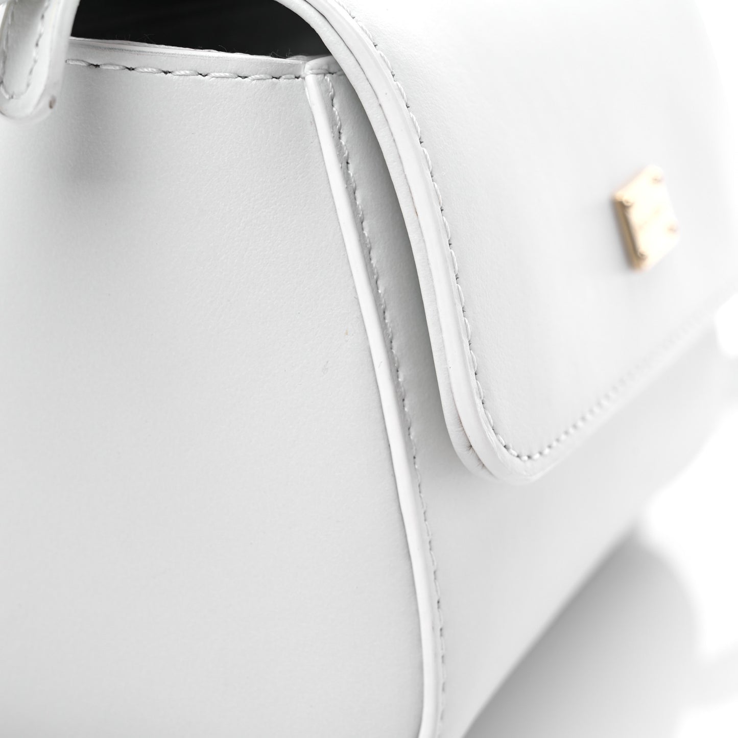 Calfskin Top Handle Bag White