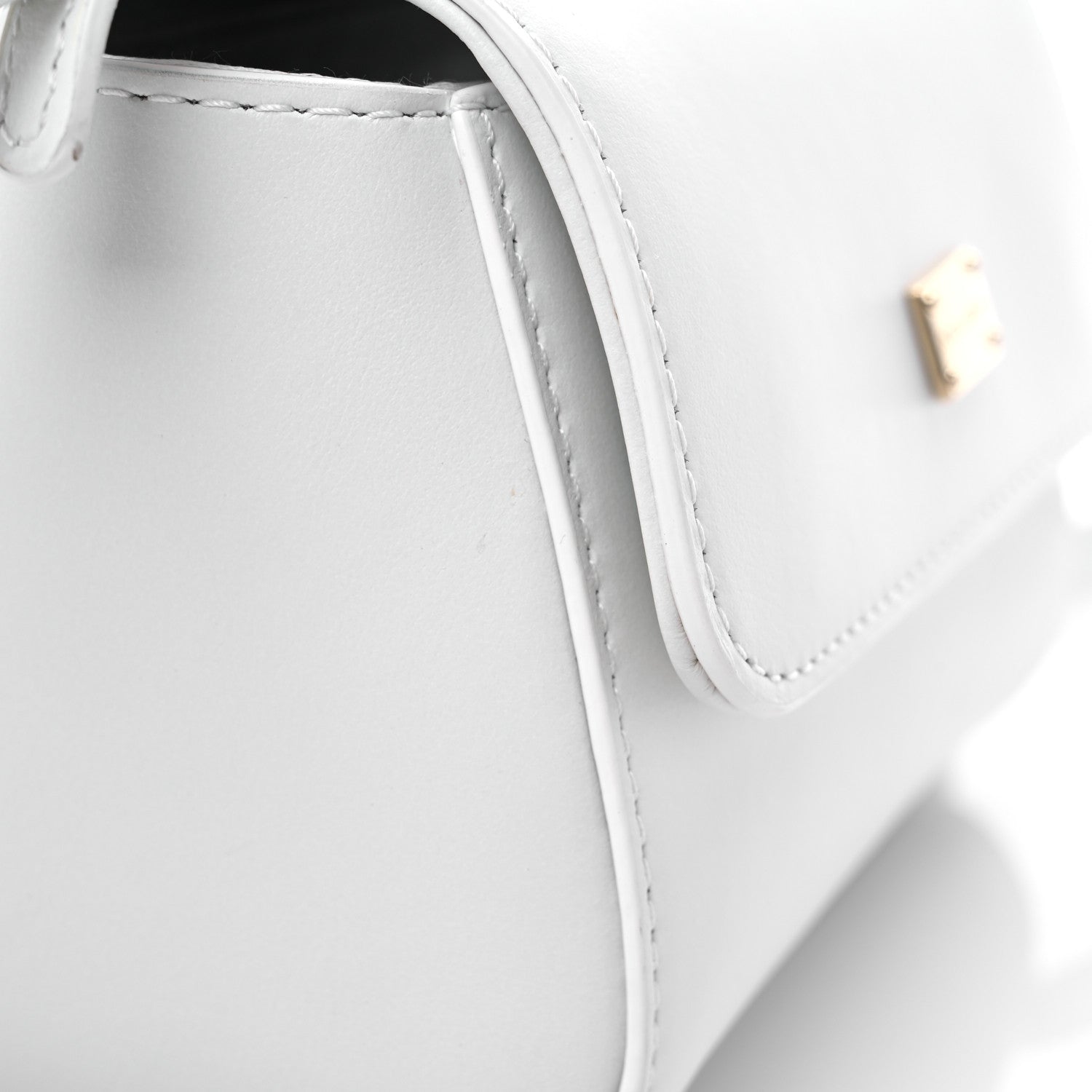 Dolce & Gabbana Calfskin Top Handle Bag White 10 of 11