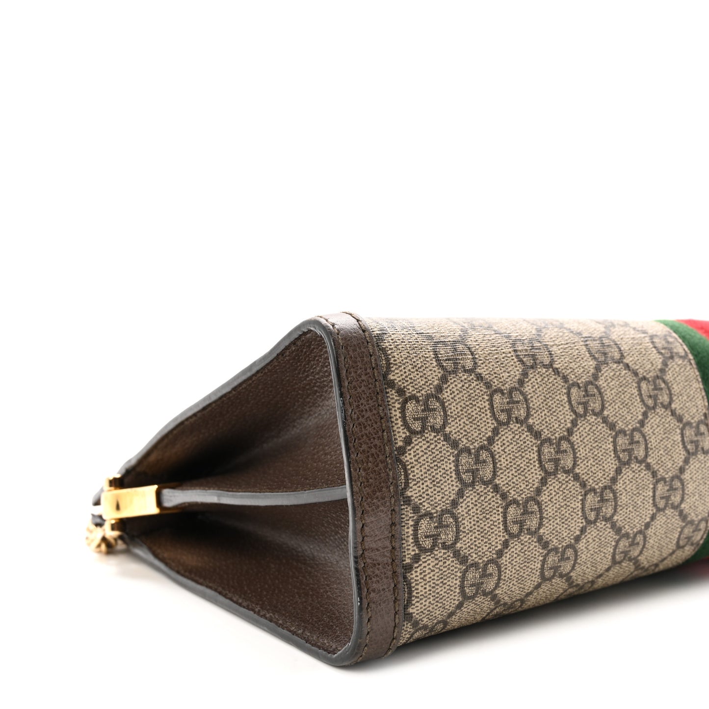 GG Supreme Monogram Web Medium Ophidia Chain Shoulder Bag Brown