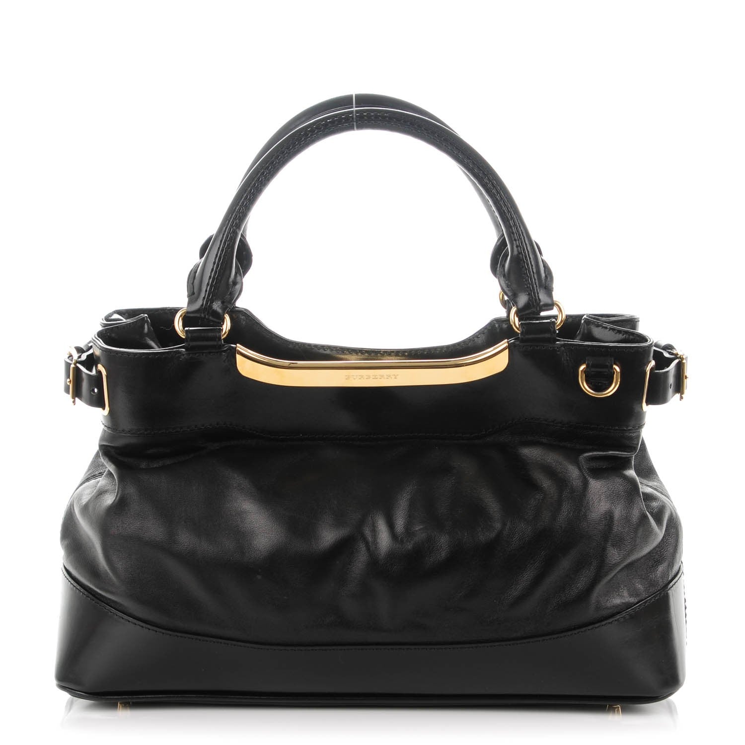 Burberry Lambskin Small Hepburn Satchel Black 1 of 8