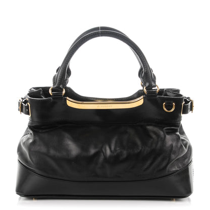 Burberry Lambskin Small Hepburn Satchel Black 1 of 8