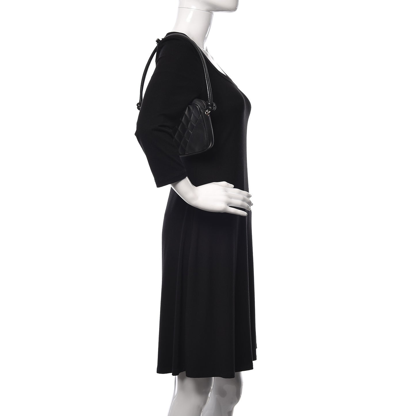 Calfskin Quilted Cambon Pochette Black