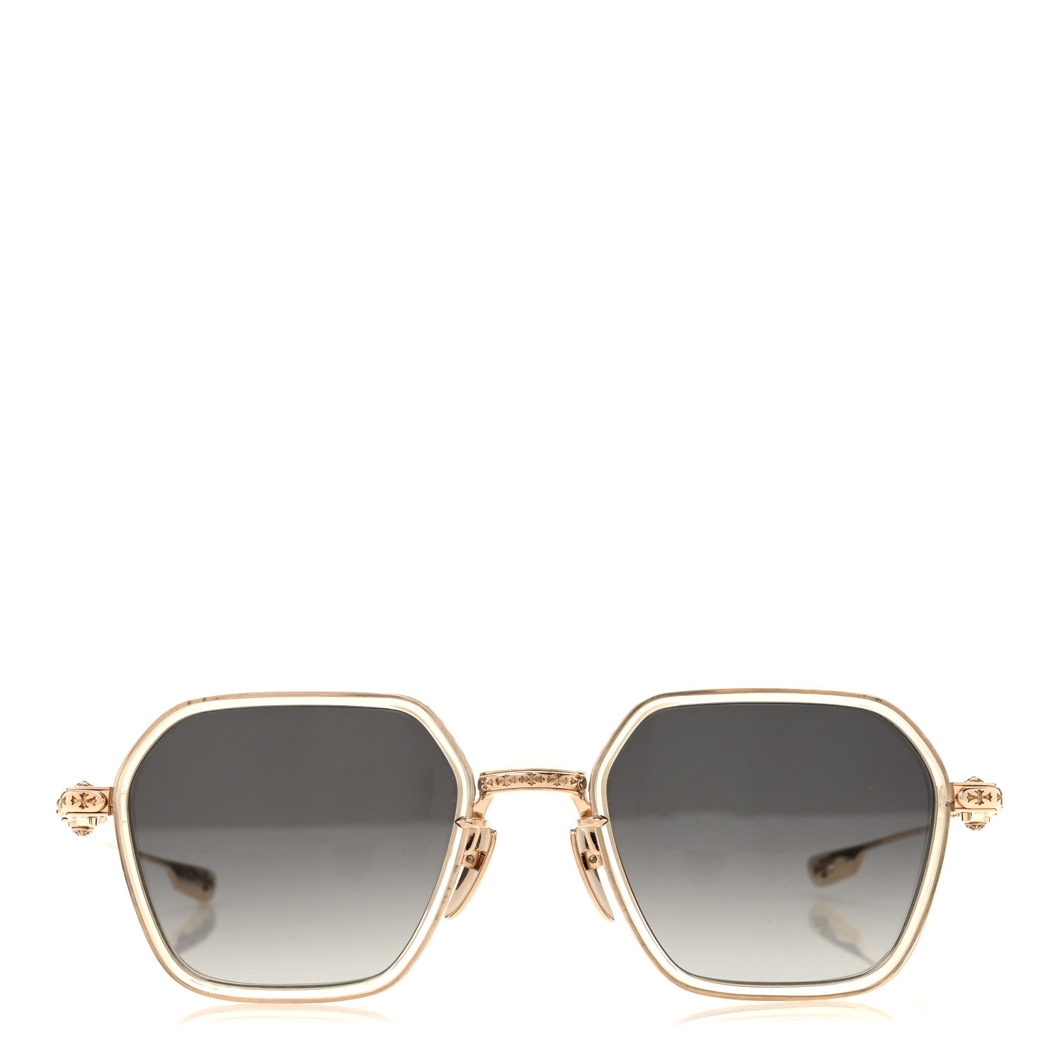 Chrome Hearts Metal Acetate Danger Zone Sunglasses Clear Gold 2 of 8