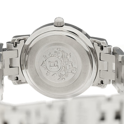 Hermes Stainless Steel Pink Sapphire Mother of Pearl 24mm Clipper Nacre Quartz Watch 4 of 4