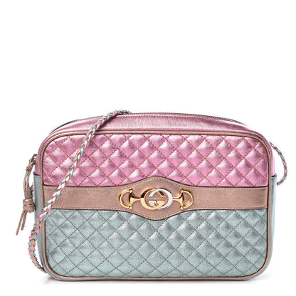 Gucci Laminated Nappa Trapuntata Small Zumi Shoulder Bag Rosa Lago Rame 1 of 8
