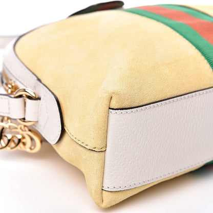 Gucci Suede Calfskin GG Web Small Ophidia Dome Shoulder Bag Burro New Mystic White 7 of 13