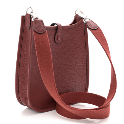 Hermes Taurillon Clemence Amazone Evelyne TPM Rouge H 3 of 11