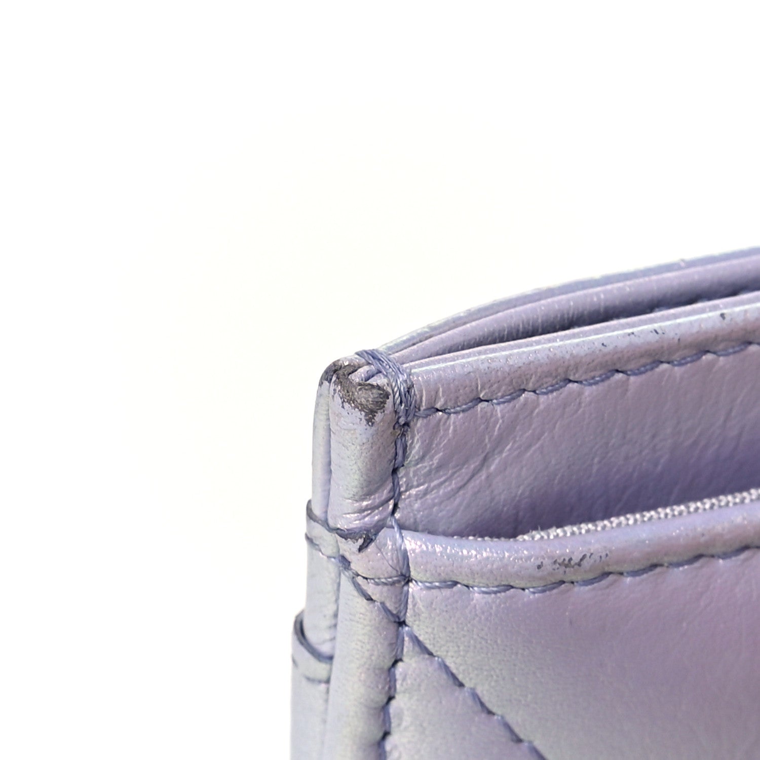 Chanel Iridescent Calfskin Quilted Chanel 19 Card Holder Light Purple 13 of 13