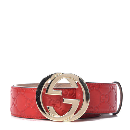Gucci Guccissima Signature Interlocking G 40mm Belt 85 34 Red 1 of 8