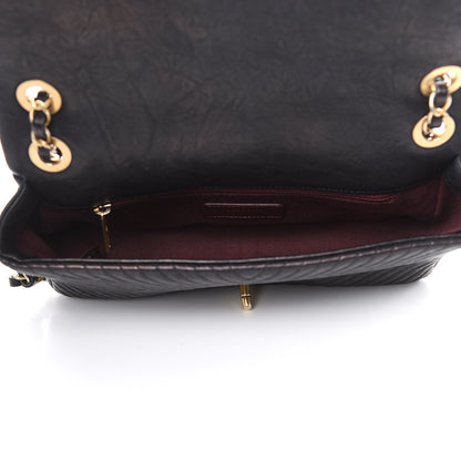 Chanel Calfskin Chevron Quilted Medium Surpique Flap Black 5 of 16