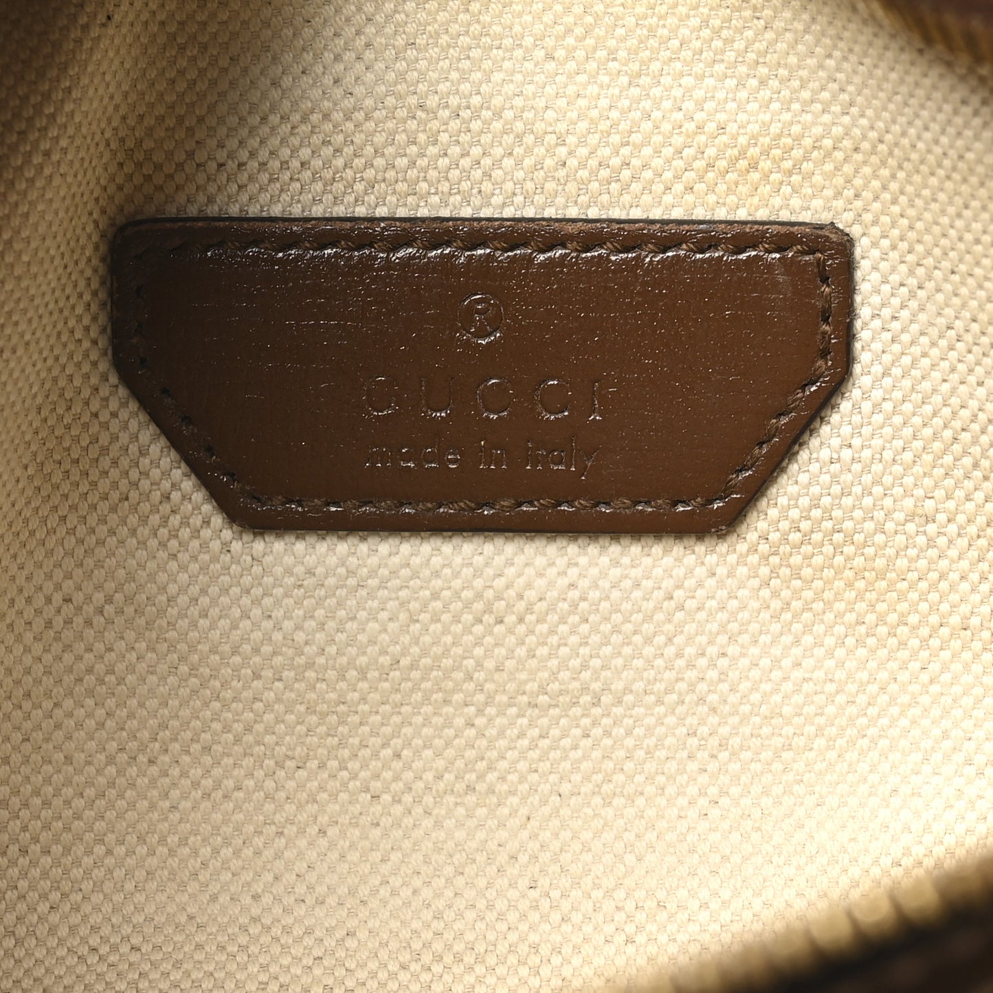 GG Supreme Monogram Textured Calfskin Retro Interlocking G Belt Bag Beige Ebony Brown Sugar