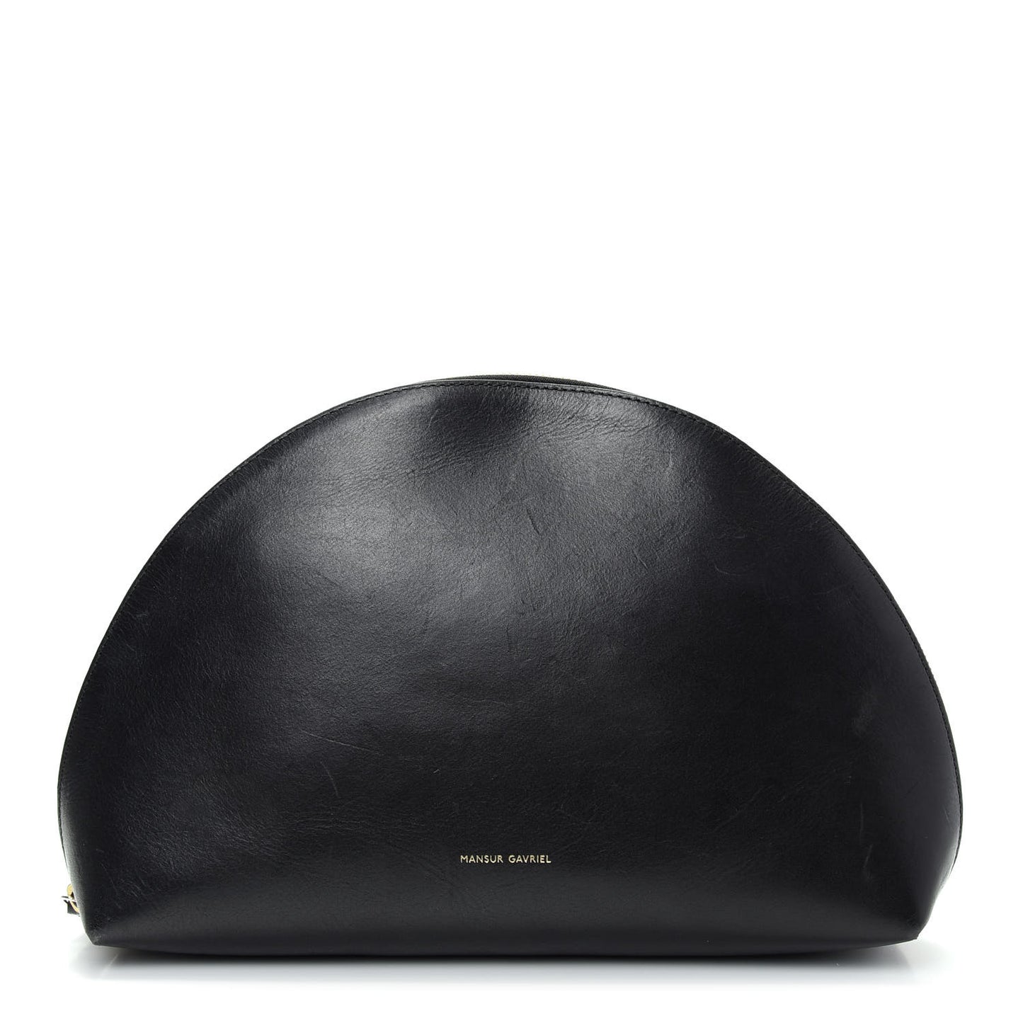 Calfskin Half Moon Clutch Black