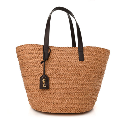 Saint Laurent Raffia Calfskin Medium Panier Tote 1 of 9