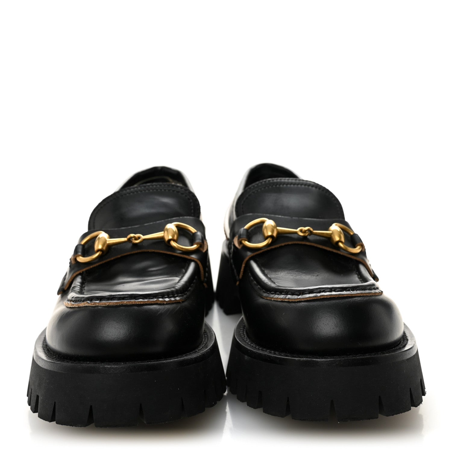Gucci Cordovan Lux Womens Harald Horsebit 25mm Platform Loafers 37.5 Black 2 of 9