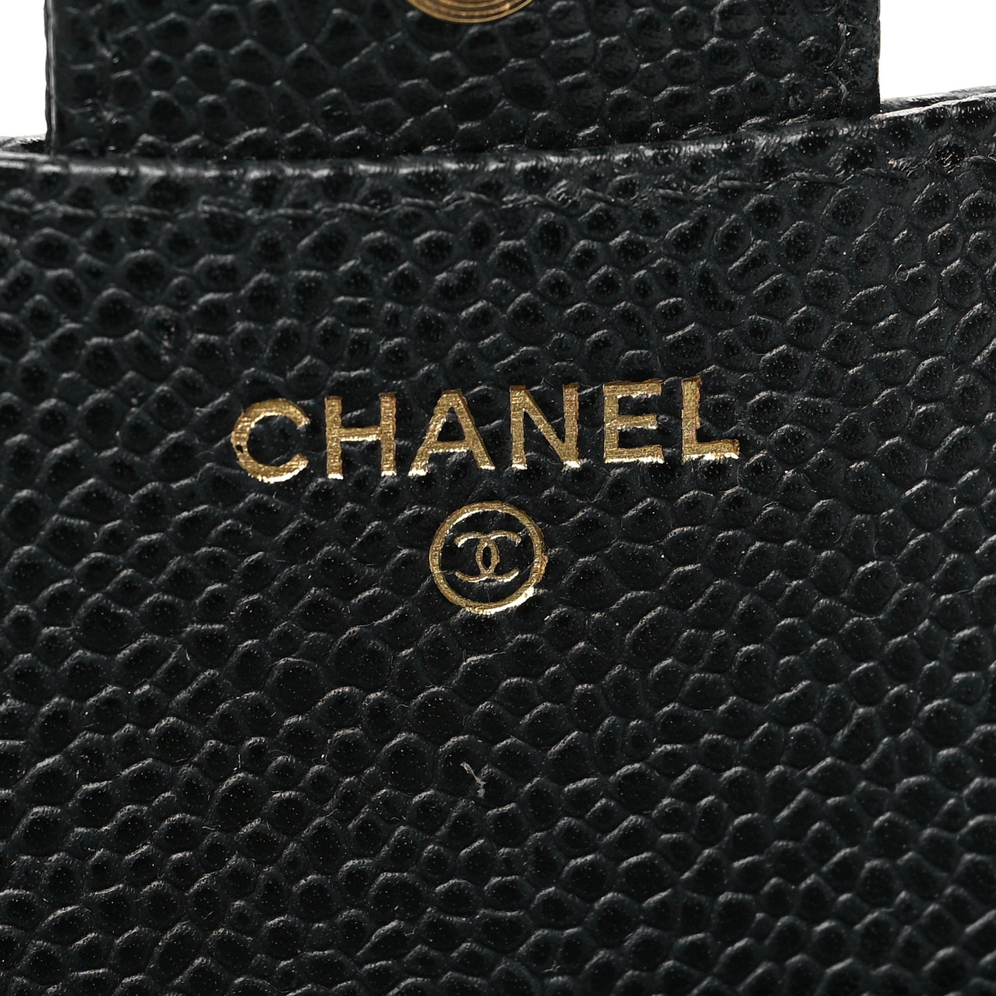 Caviar Quilted Compact Flap Wallet Black