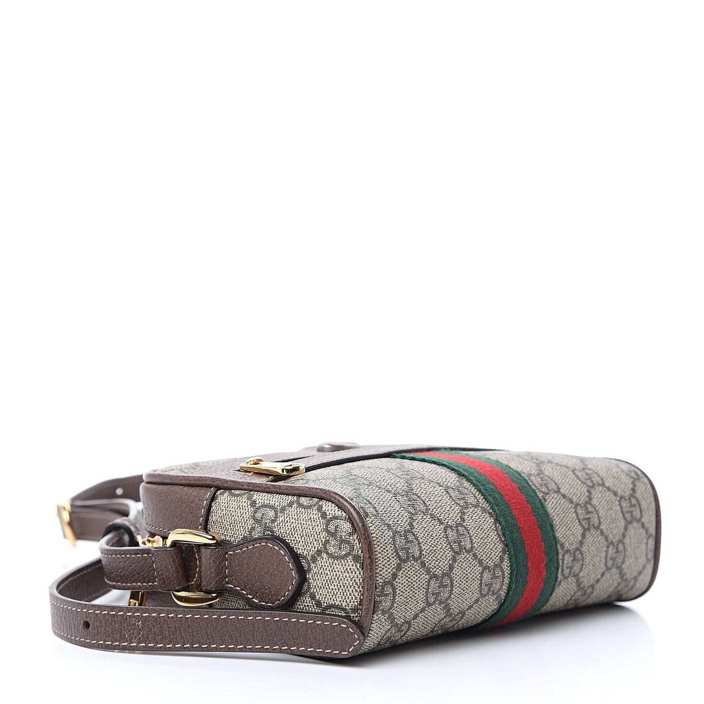 GG Supreme Monogram Web Mini Ophidia Shoulder Bag Brown