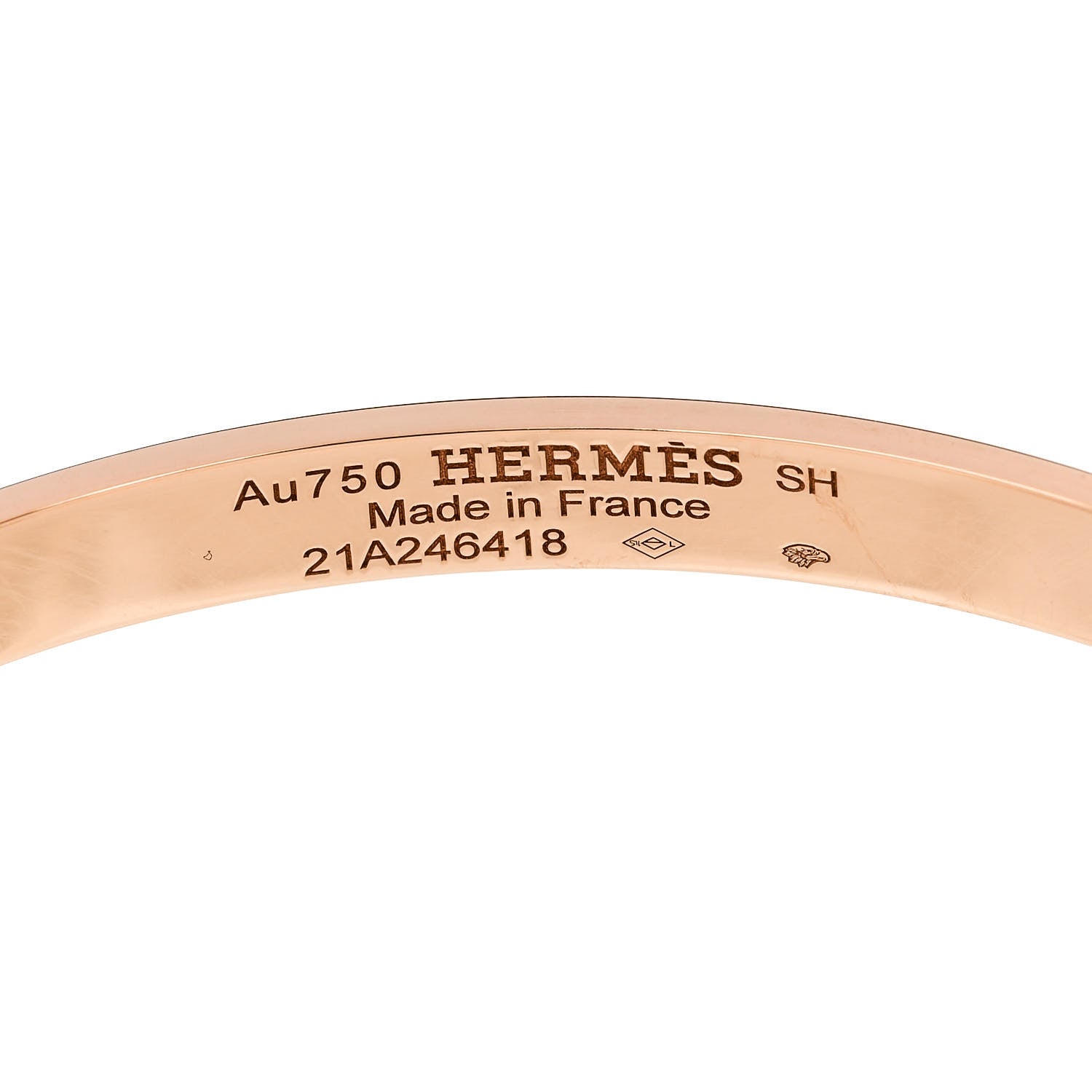 Hermes 18K Rose Gold Diamond PM H D'Ancre Bracelet SH 3 of 4