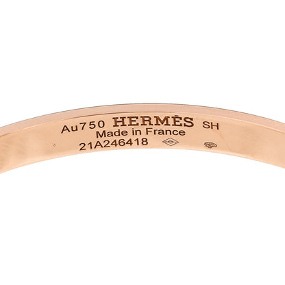 Hermes 18K Rose Gold Diamond PM H D'Ancre Bracelet SH 3 of 4