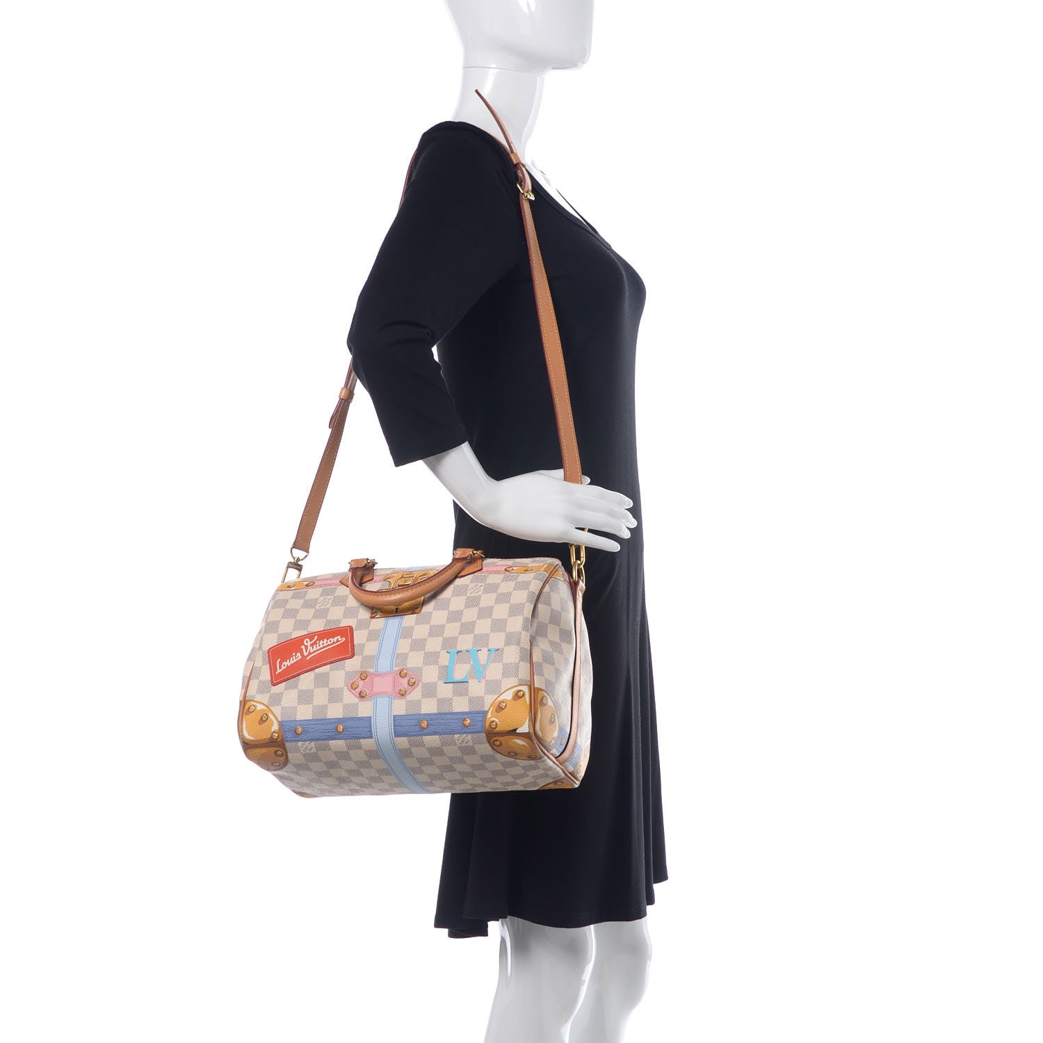 Louis Vuitton Damier Azur Summer Trunks Speedy Bandouliere 30 2 of 19