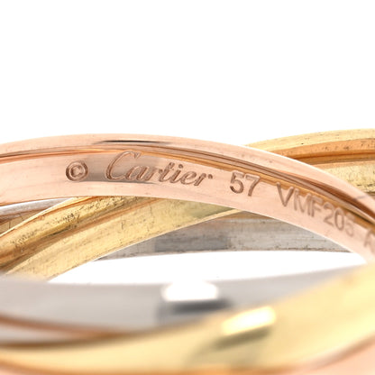 Cartier 18K Pink Yellow White Gold Small Trinity Ring 57 8 4 of 5