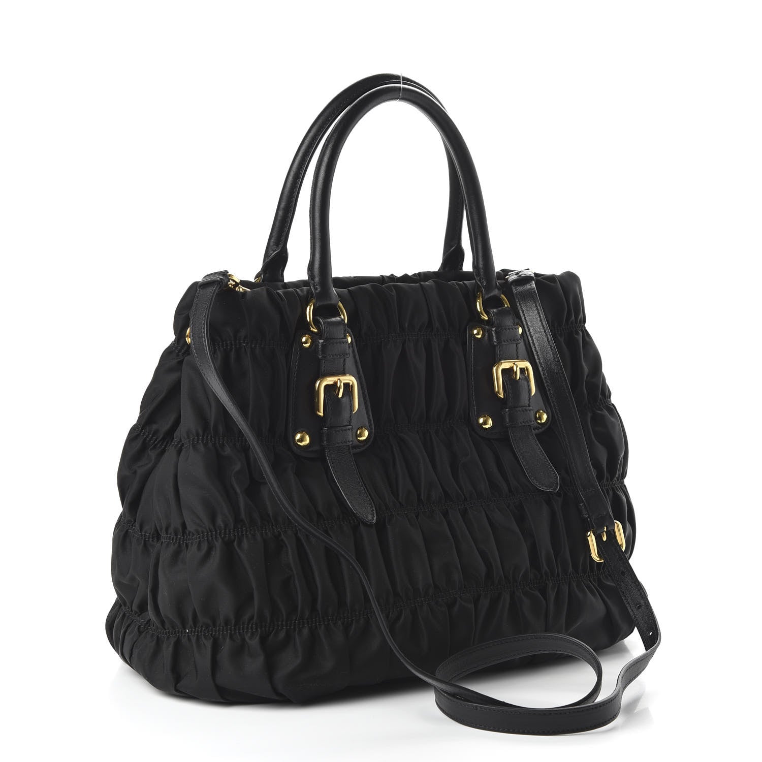 Prada Tessuto Nylon Gaufre Tote Black 3 of 9