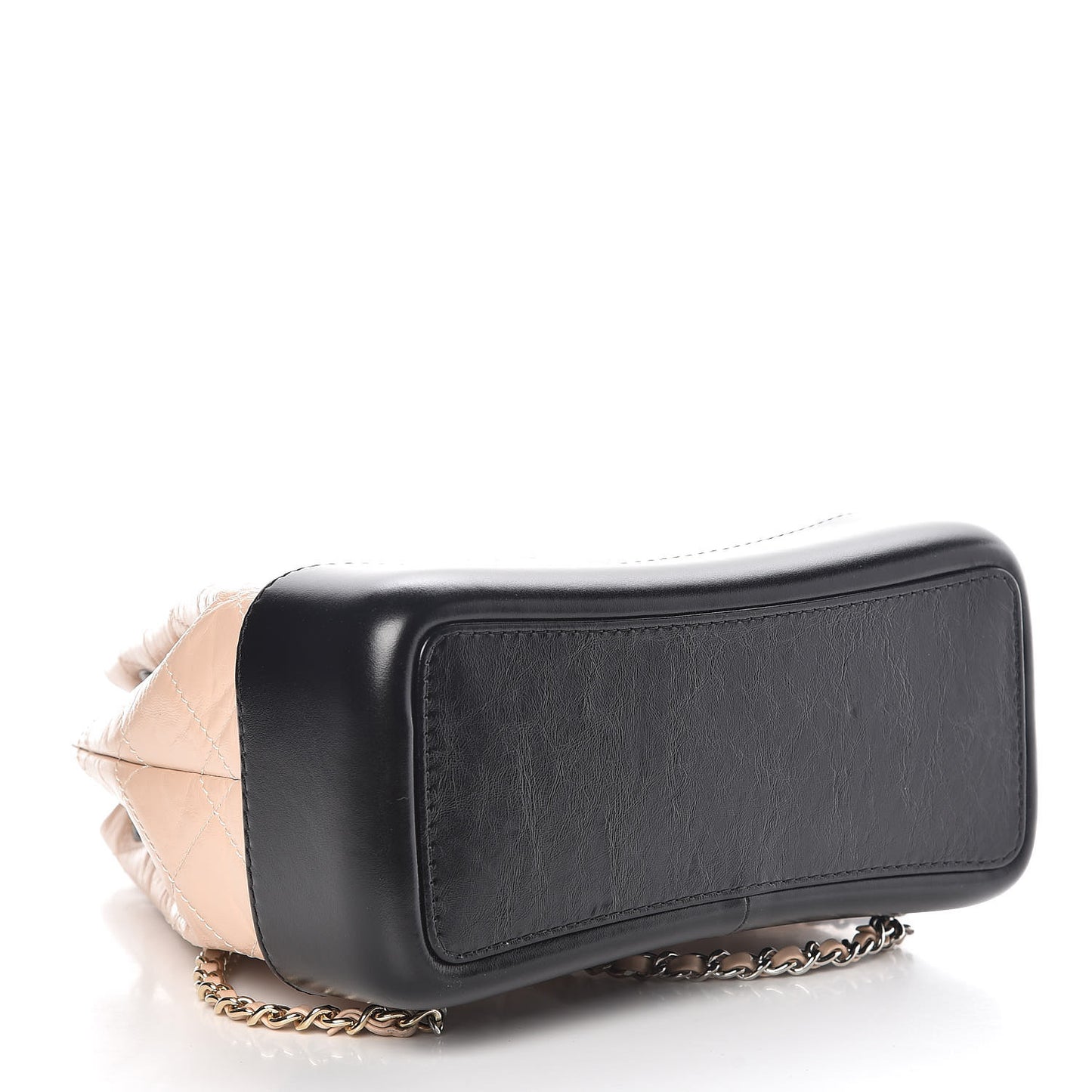 Aged Calfskin Quilted Small Gabrielle Backpack Beige Black
