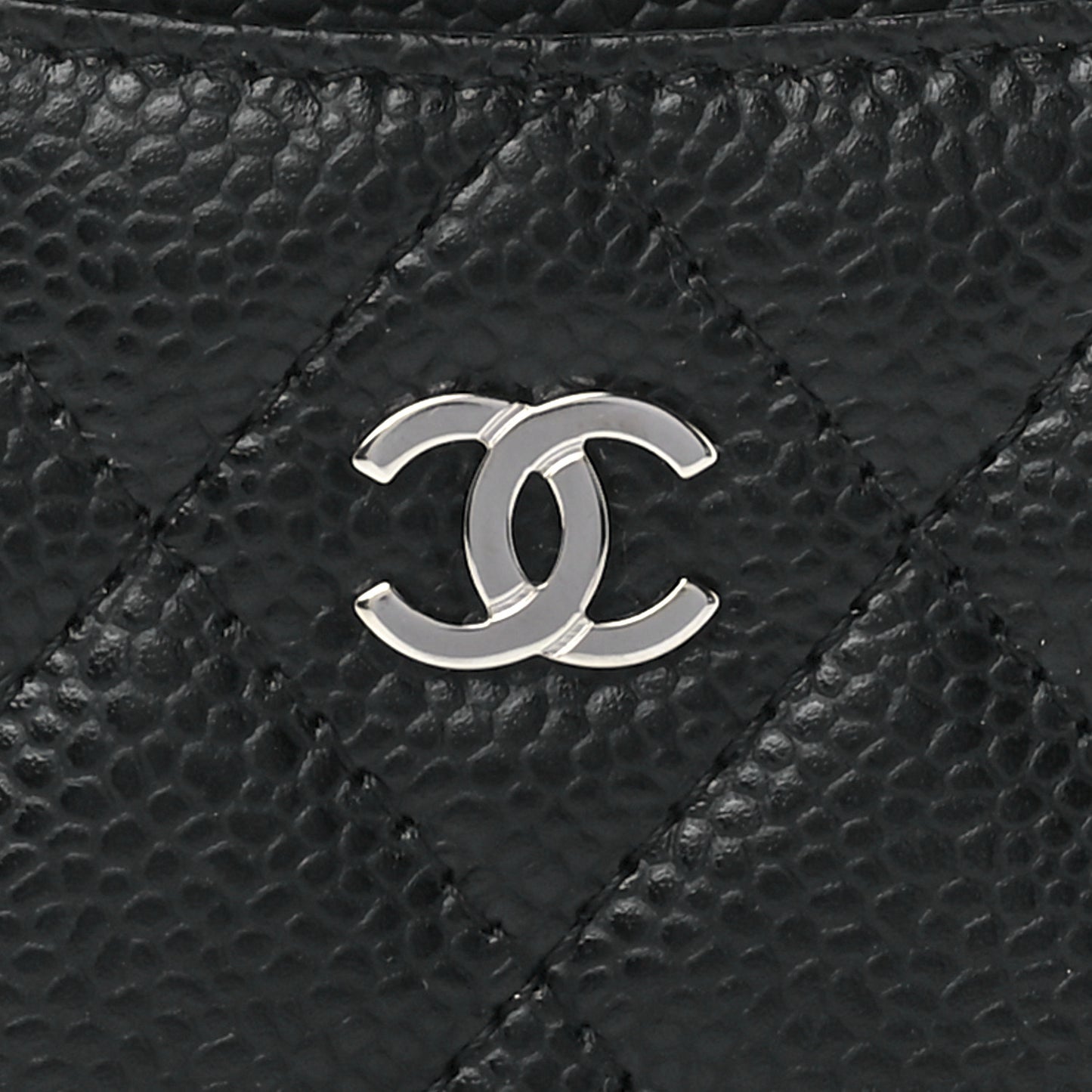 Caviar Quilted Card Holder Black