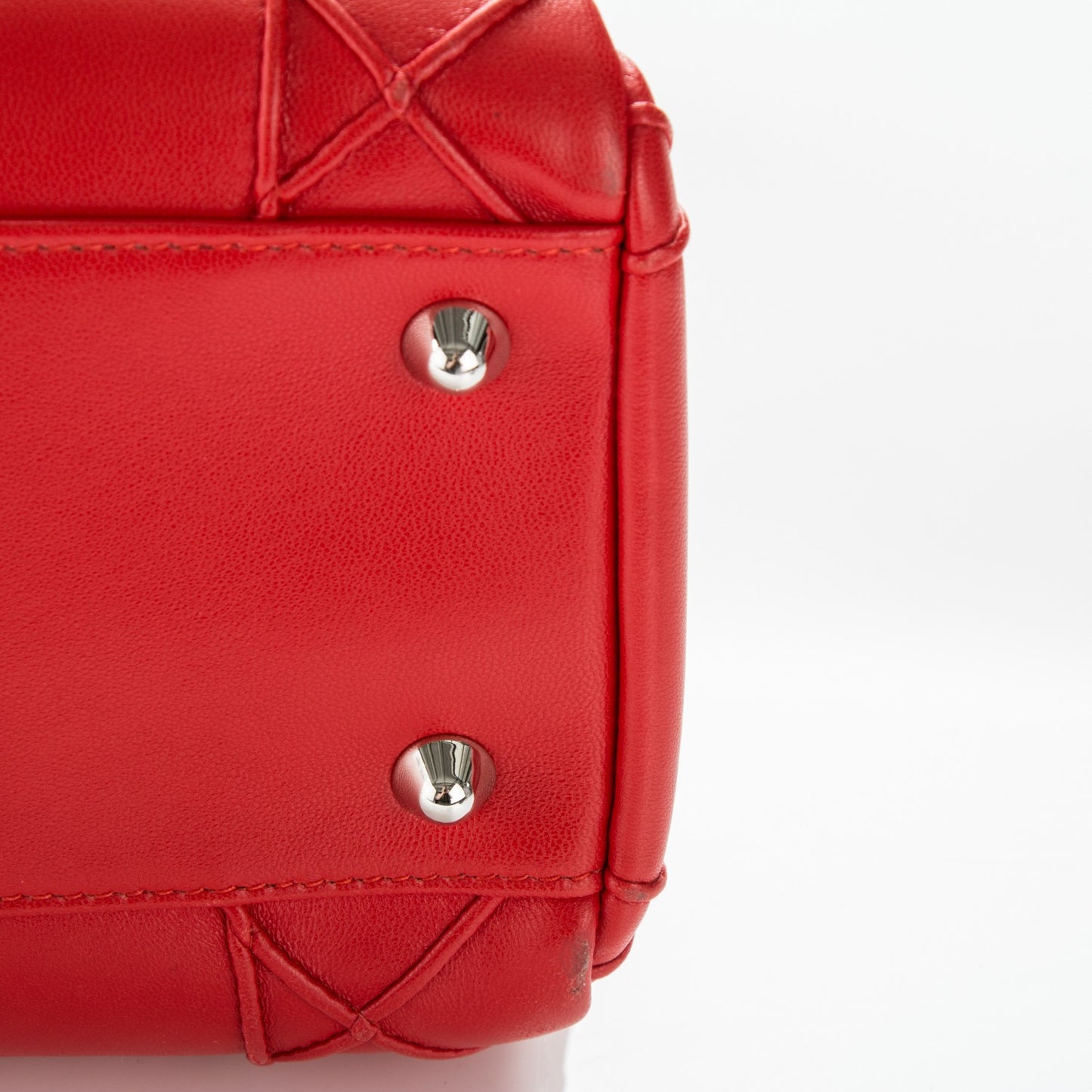 Lambskin Cannage Large Dior Soft Tote Red