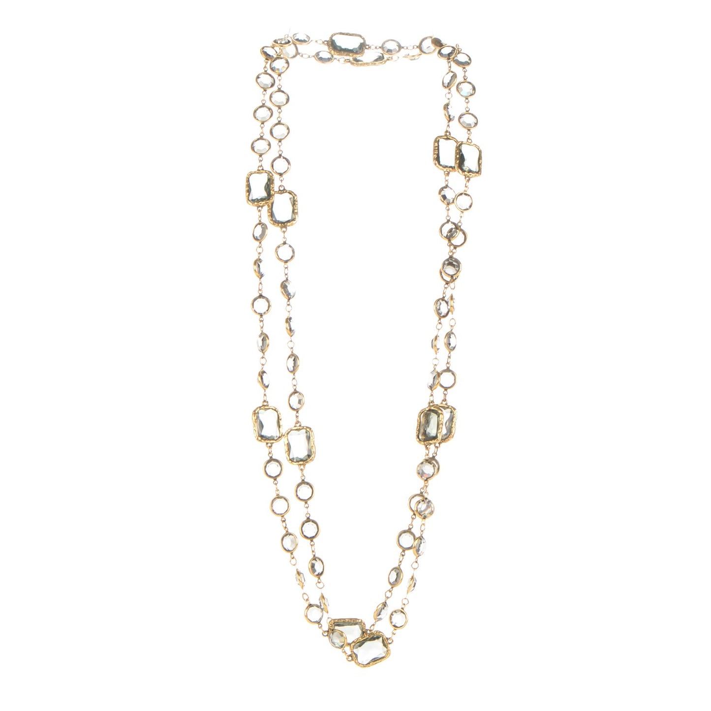 Crystal Sautoir Necklace Gold