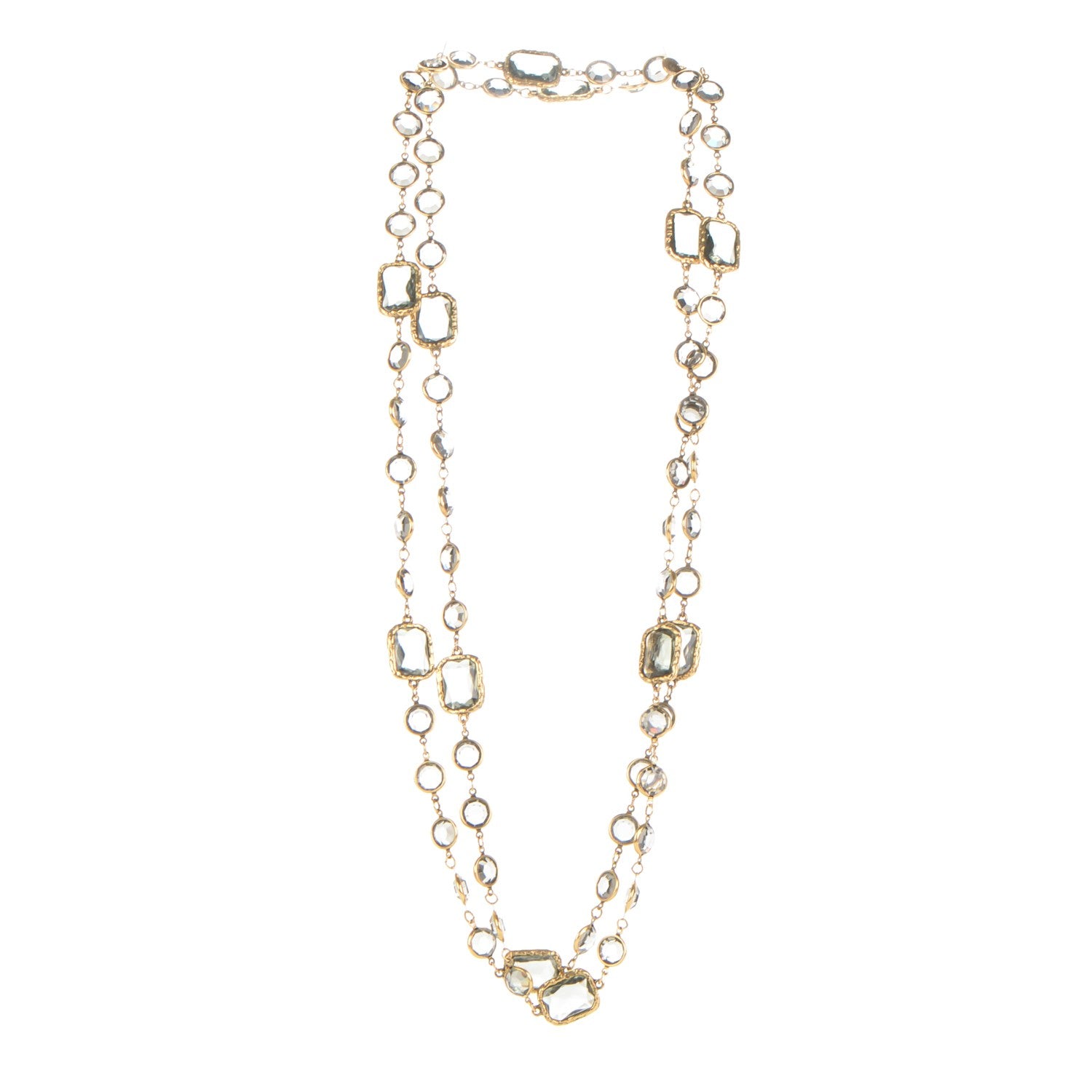 Chanel Crystal Sautoir Necklace Gold 3 of 4
