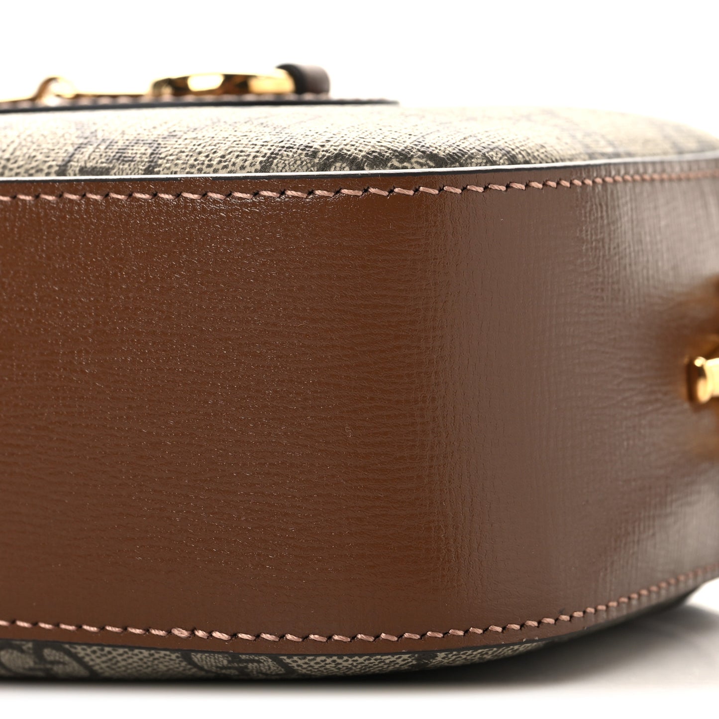 GG Supreme Monogram Mini Horsebit 1955 Camera Shoulder Bag Beige Brown Sugar