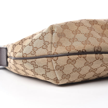 Gucci Monogram Web Medium Half Moon Hobo Dark Brown 8 of 9