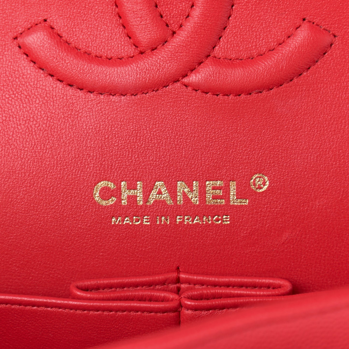 Caviar Quilted Medium Double Flap Red