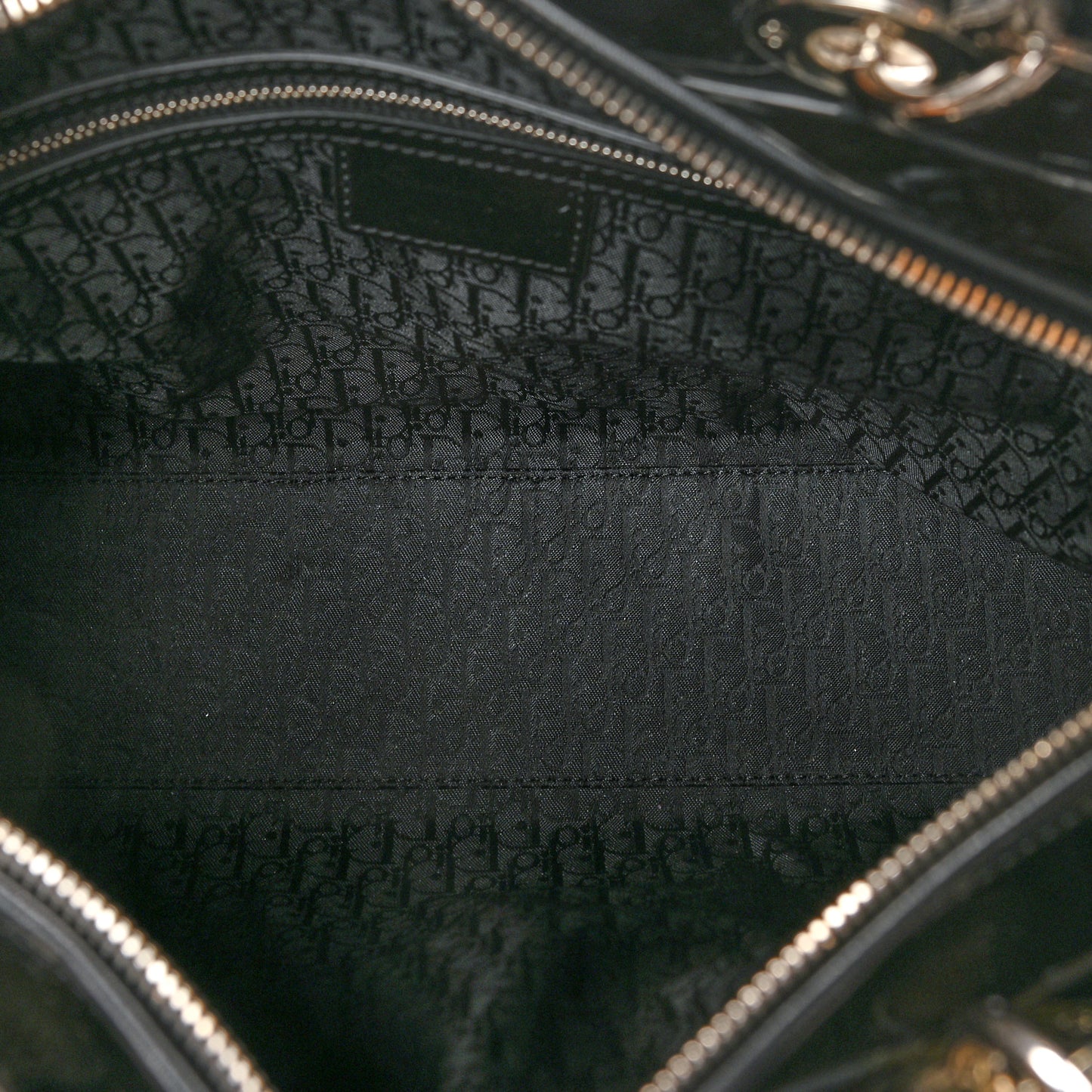 Patent Cannage Large Lady Dior Black