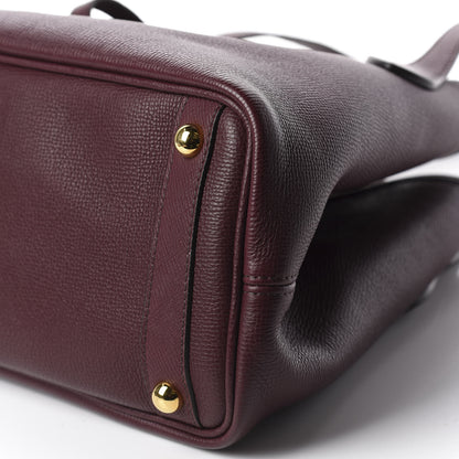 Burberry Grainy Calfskin Medium Honeybrook Tote Dark Plum 7 of 11
