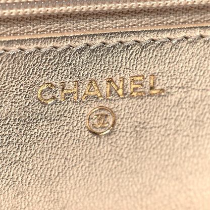 Chanel Metallic Lambskin Quilted Trendy CC Wallet On Chain WOC Gold 6 of 11