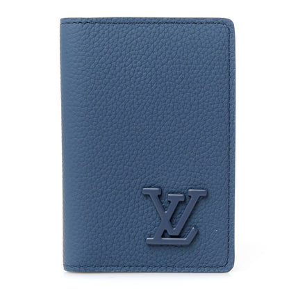 Louis Vuitton Grained Calfskin Aerogram Pocket Organizer Marine 1 of 5