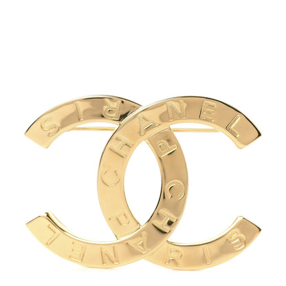 Chanel Metal Paris Button CC Large Brooch Gold 1 of 4