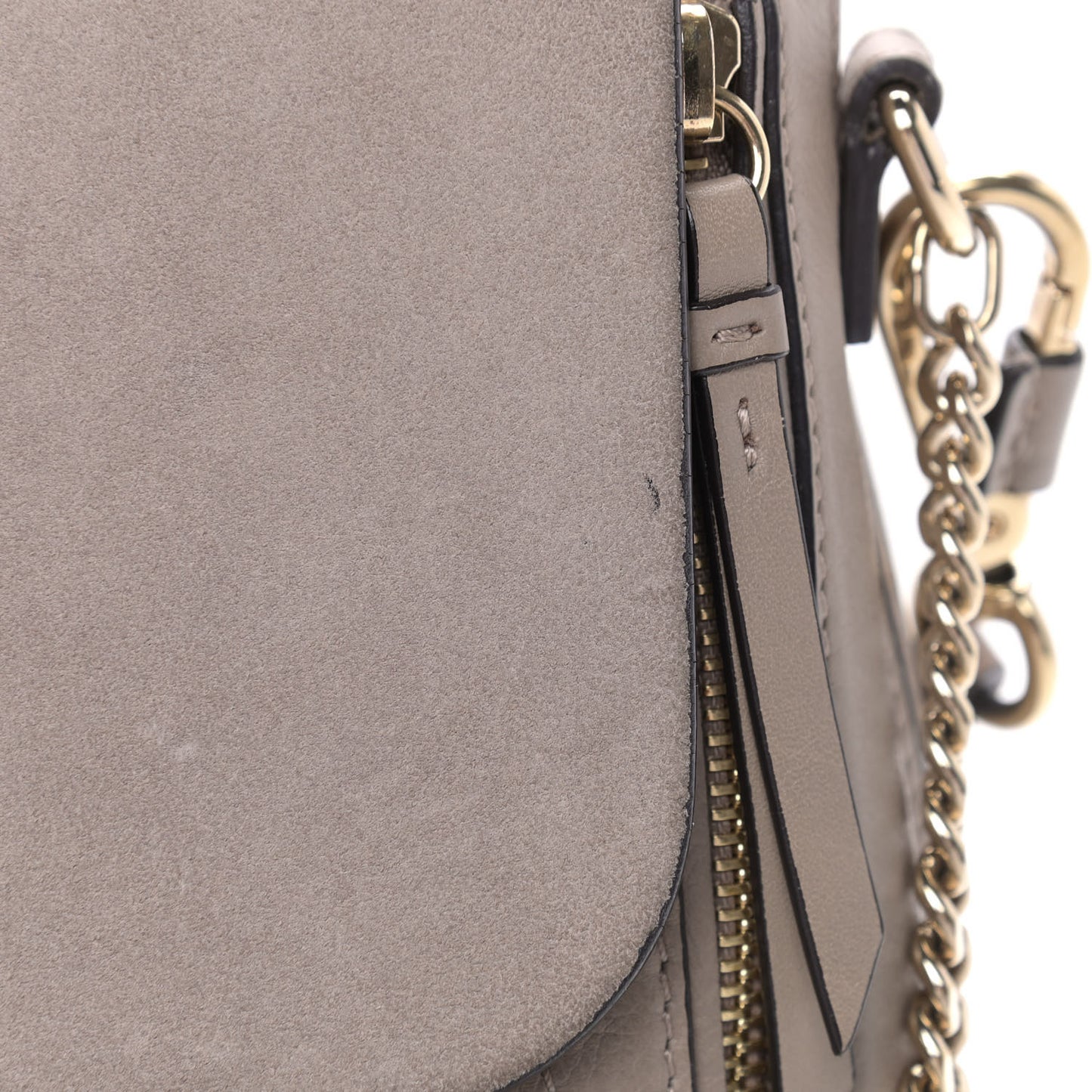 Suede Calfskin Medium Faye Backpack Motty Grey