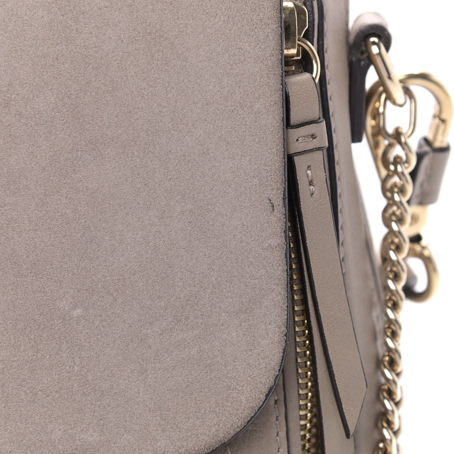Chloe Suede Calfskin Medium Faye Backpack Motty Grey 9 of 11