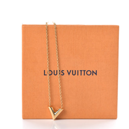 Louis Vuitton Essential V Necklace Gold 7 of 7