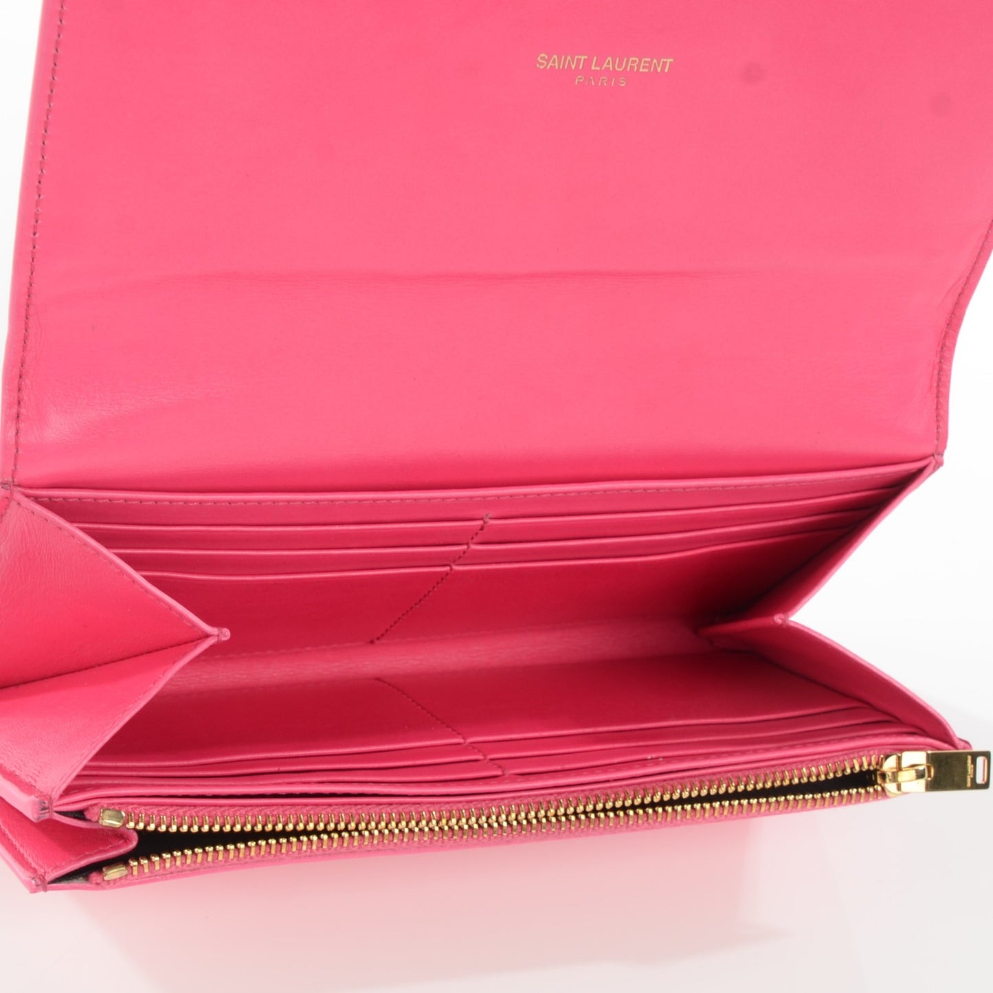 Patent Grain de Poudre Classic Large Letters Flap Wallet Bubblegum