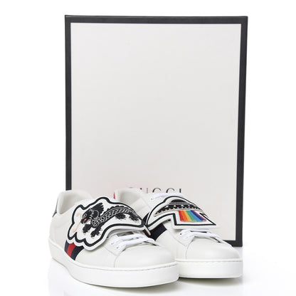 Gucci Calfskin Ayers Web UFO Dragon Embroidered Mens Ace Sneakers 11 White 9 of 9